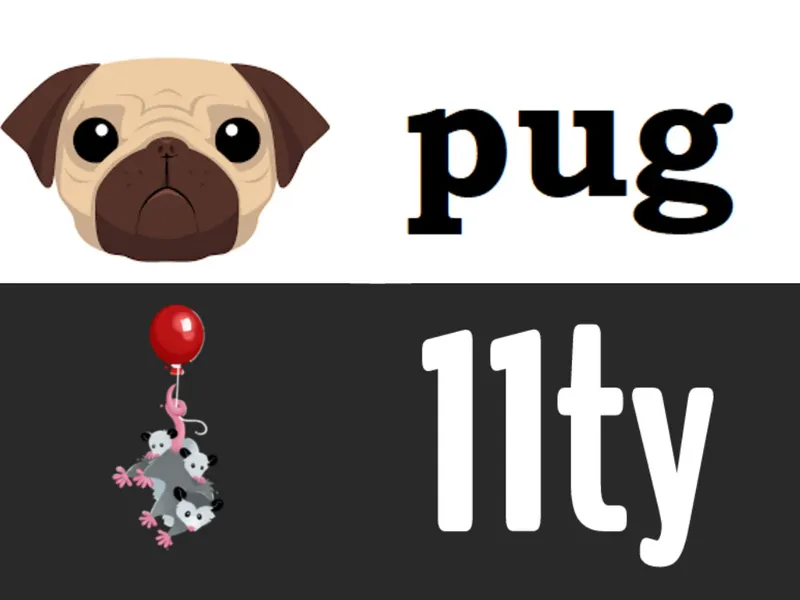 Pug HTML code processed by Eleventy
